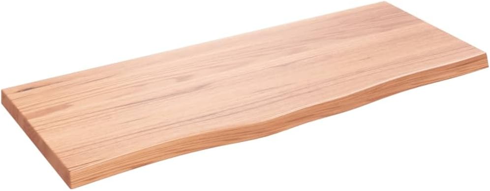 Wall Shelf in Light Brown - Versatile 39.4"x15.7"x(0.8"-1.6") Solid Oak Wood