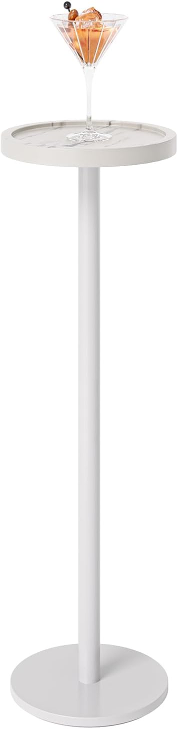 Drink Table, Small Pedestal Side Table, Round Cocktail Table, Circle End Table