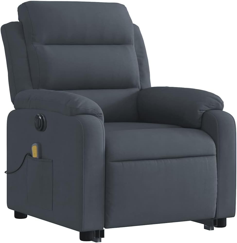 Stand-Up Massage Recliner Chair - Lift & Tilt, Vibration Massage, Plush Velvet Comfort,