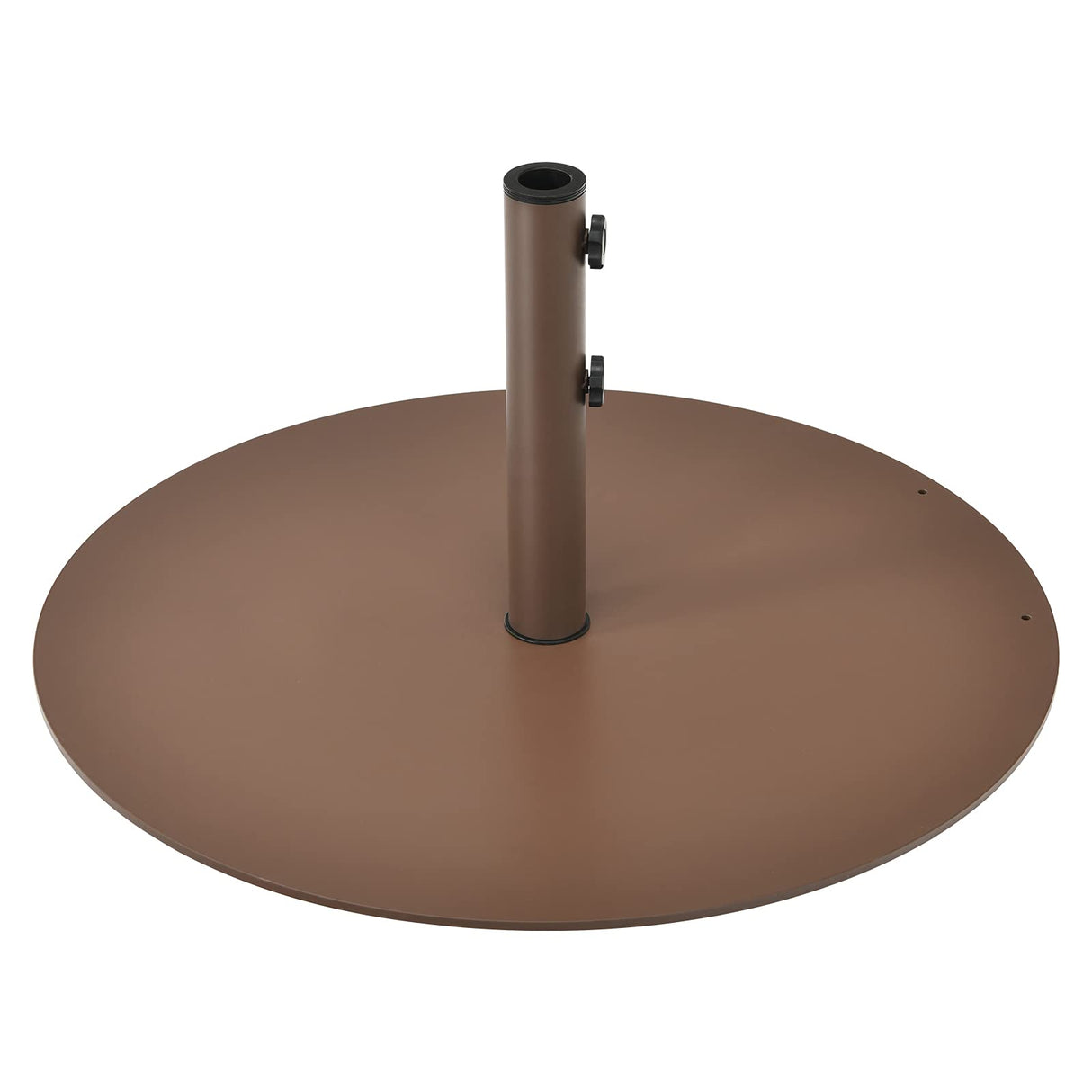 Patio Umbrella Base, 59 LBS Heavy-Duty Round Umbrella Stand, 29.5 Inch Outdoor Steel Umbrella Holder for Poolside, Backyard, Lawn, Brown