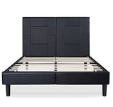 14 Inch Dura Metal Faux Leather Wood Folding Platform Bed Frame Full Size