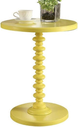 Round Pedestal Table Wood Side Table, Accent Martini Table Drink Table Coffee