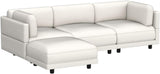 Convertible Sectional Sofa, L Shaped Couch with Reversible Chaise, 3, White