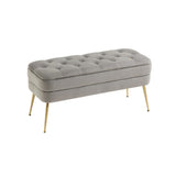 Storage Ottoman Bench, Entryway Foot Stool with Button-Tufted Design