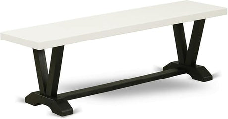 V-Style Dining Bench with Wooden Seat, 72x15x18 Inch, VB777