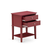 VL-13-ET Valencia Nightstand - Rectangle Modern End Table with 2 Drawers for Bedroom