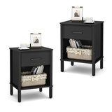 YAUKOMEL Small Nightstand Set of 2,Black Nightstand with Fabric Drawers, Bed Side Table, End Table, Modern Nightstand for Living Room,Bed Room,Small Space, Black CTG68BB-2