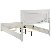 4-Piece Contemporary Wood Queen Bedroom Set White and Gold