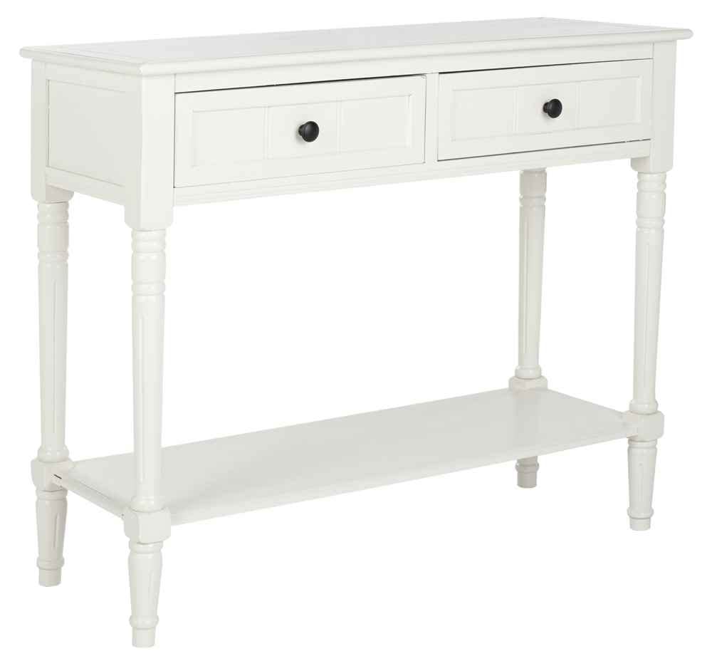 American Homes Collection Samantha Distressed/Cream 2-Drawer Console Table