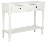 American Homes Collection Samantha Distressed/Cream 2-Drawer Console Table