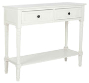 American Homes Collection Samantha Distressed/Cream 2-Drawer Console Table