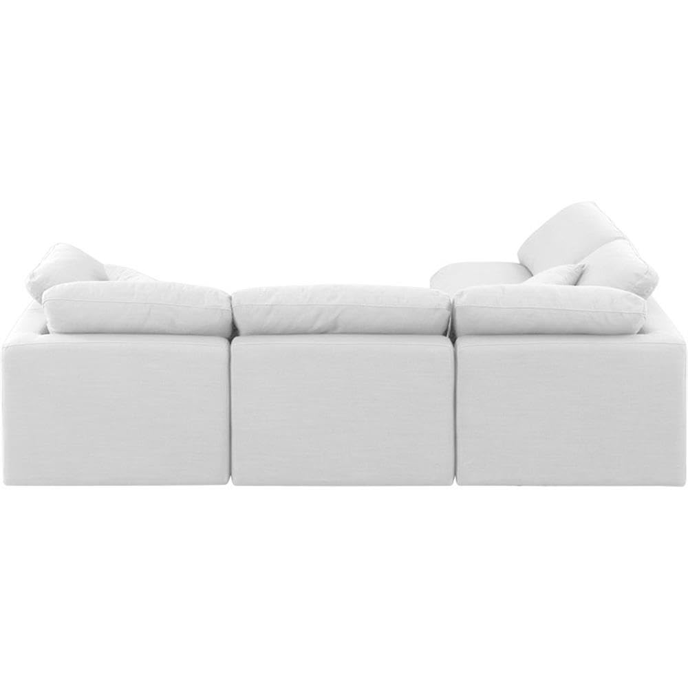 141White-Sec4B Indulge Collection Modern | Contemporary Modular Sectional with Rich