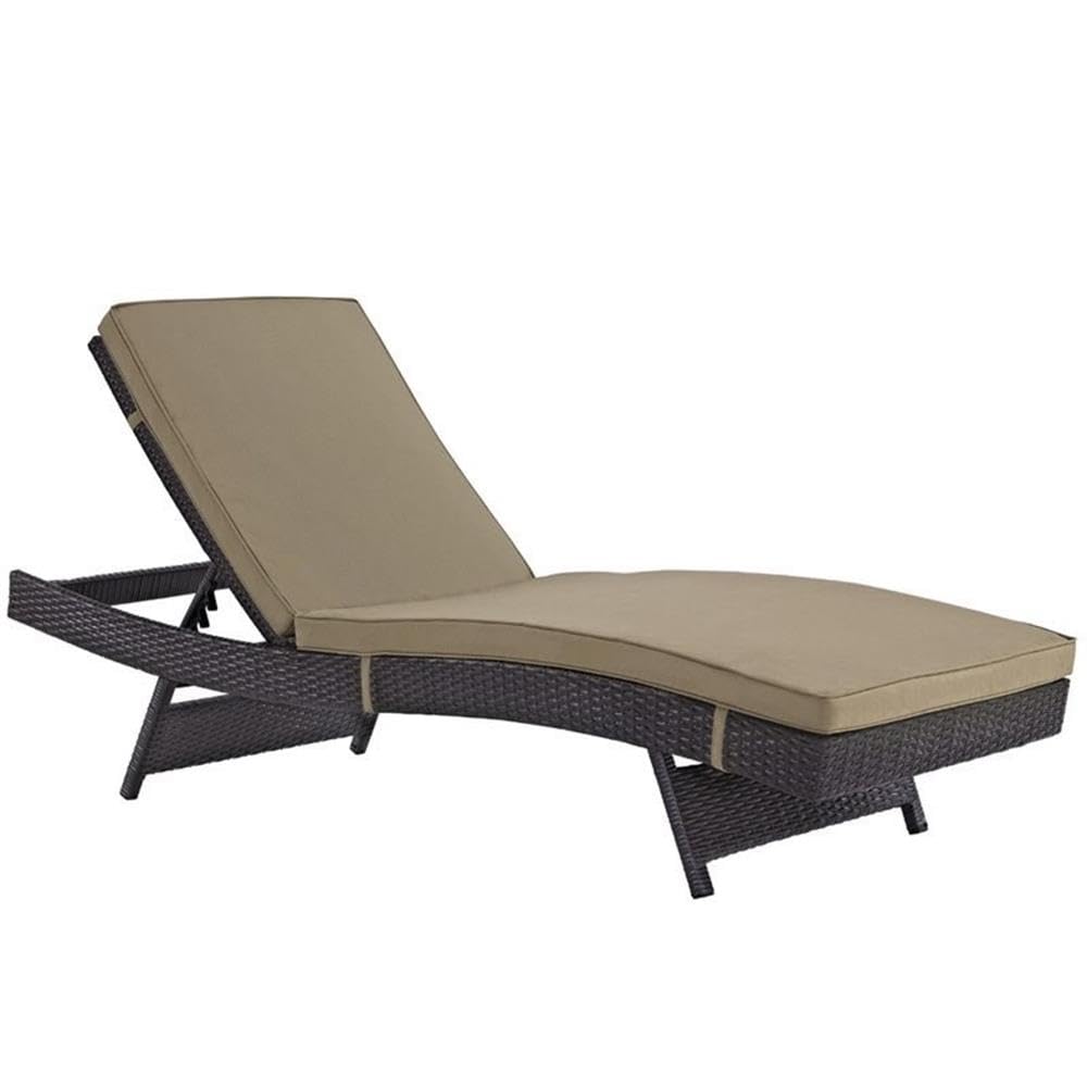2 Piece Adjustable Patio Chaise Lounge Set in Mocha