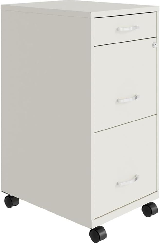 3 Drawers 29.52" Vertical Silver Metal Filing Cabinet Lockable Pre-Assembled Movable