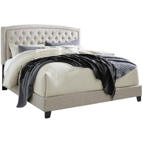 Jerary Tufted Queen Panel Bed in Gray