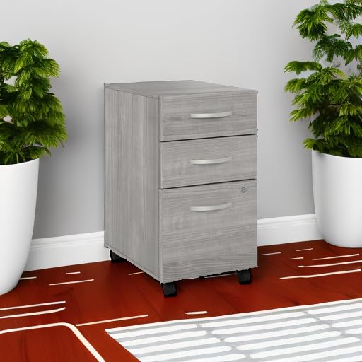 3-Drawer Vertical File Cabinet Locking Letter/Legal Platinum Gray 20-Inch D