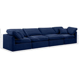 147Navy-S140 Indulge Collection Modern | Contemporary Modular Sofa with Soft Navy Durable Velvet