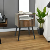 Small Nightstand Wood Bedside Table with Drawer, Modern End Table for Bedroom and Small Spaces