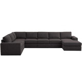 Modern Fabric Modular Sectional Sofa with Reversible Chaise in Gray
