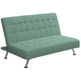 Kids Tufted Futon, Convertible Sleeper Sofa in Teal and Chrome