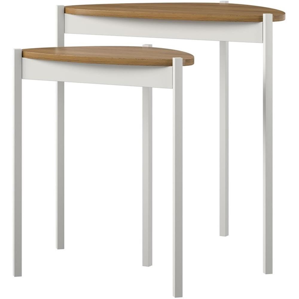 Tallulah Nesting Tables, Walnut/White