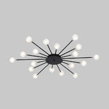 sputnik Ceiling Light Fixture, Modern Starburst Ceiling Light Milk Orb Glass Bedroom