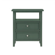Walker Vintage Green Wood 2-Drawer Nightstand