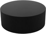 Black Round Drum Coffee Tables for Living Room Contemporary Circle Coffee Table