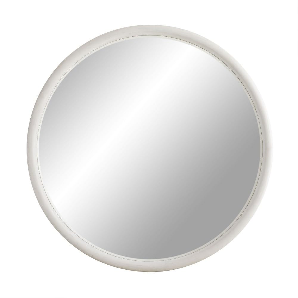 4848 Lesley Large Mirror, White Washed Wood/Plain Mirror