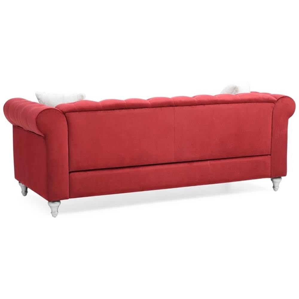 Raisa Velvet Sofa in Burgundy