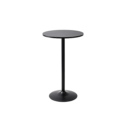 Santina 2 Pack Round Bar and Pub Table, Black