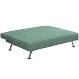 Kids Tufted Futon, Convertible Sleeper Sofa in Teal and Chrome