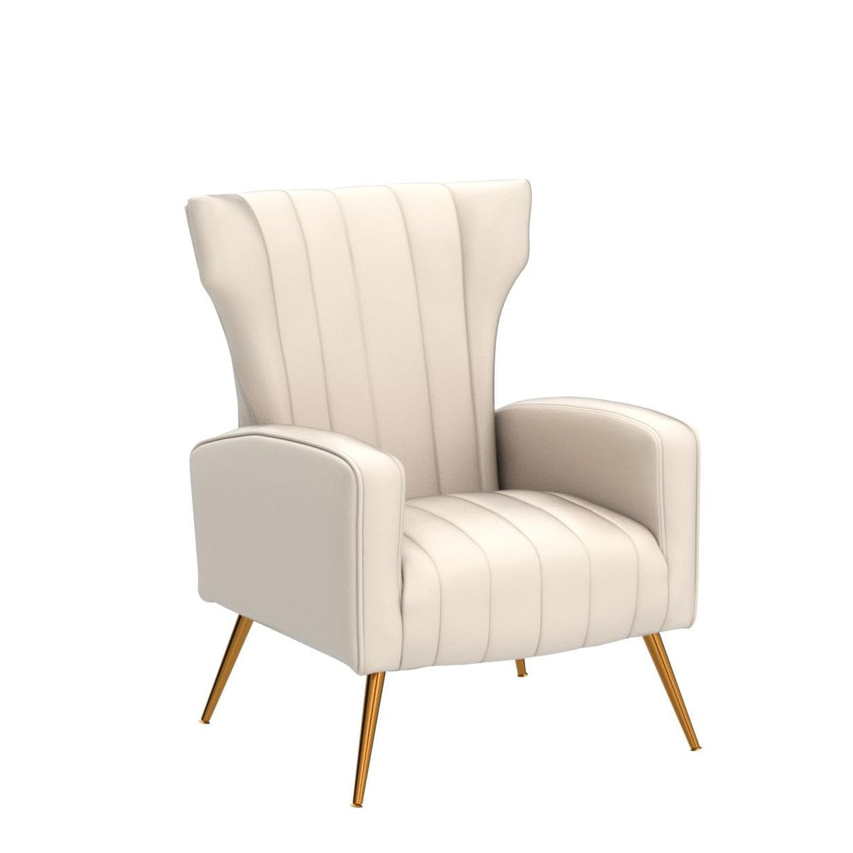 Modern Velvet Accent Chair for Living Room, Bedroom or Office with Stylish Metal Legs