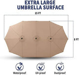 Patio Umbrella with Base Included, Rectangular Outdoor Double Sided Market Umbrella