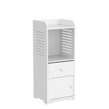 Storage Cabinet, Small Floor Bathroom Organizer Free Standing, Side Toilet Cabinet with Drawer and Door,