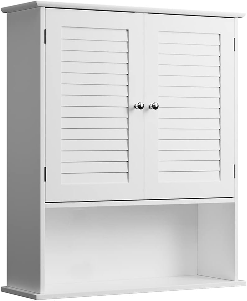 Wall Cabinet Cabinet Cabinet Bathroom Wall Double Door Two Shelves Modern Design