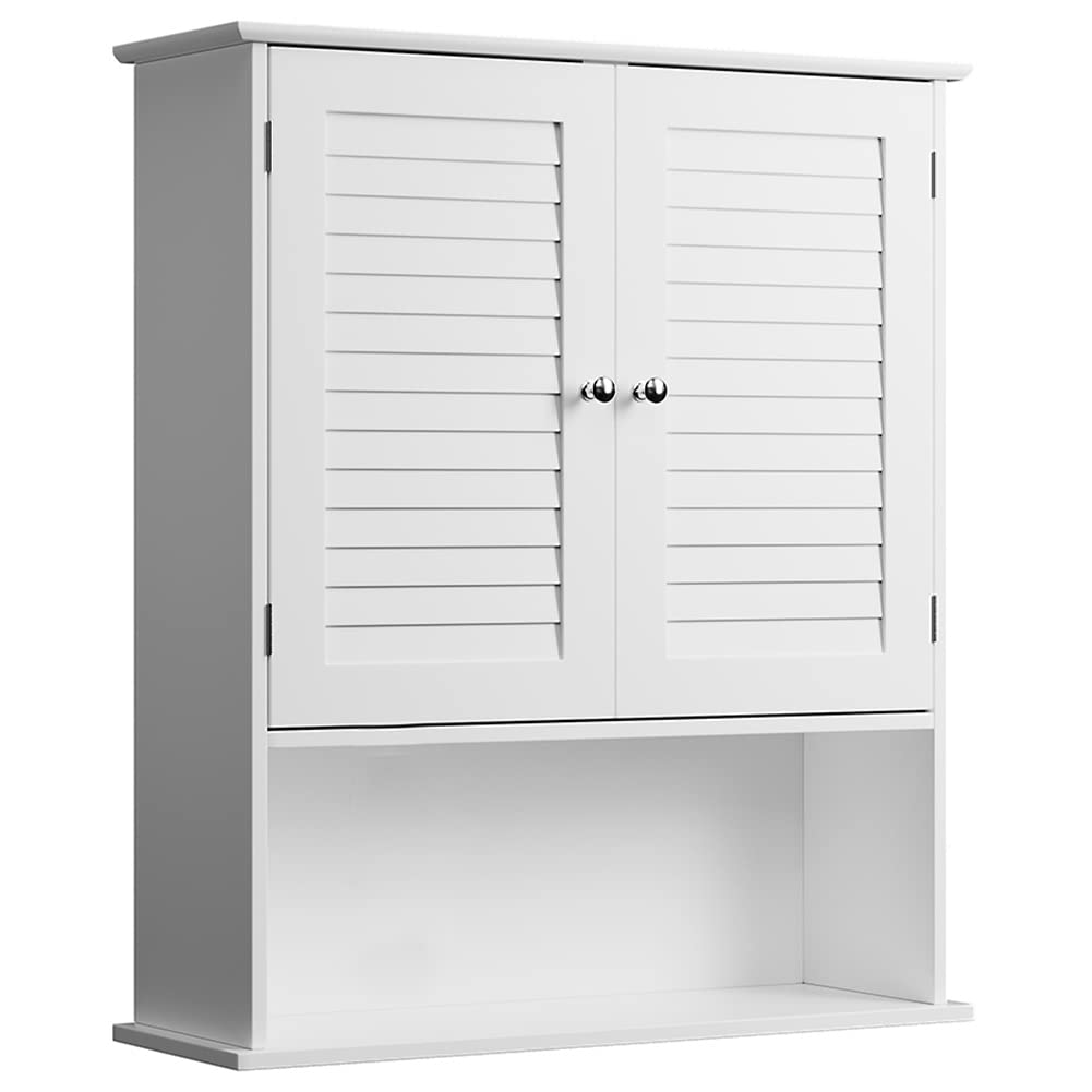 Wall Cabinet Cabinet Cabinet Bathroom Wall Double Door Two Shelves Modern Design