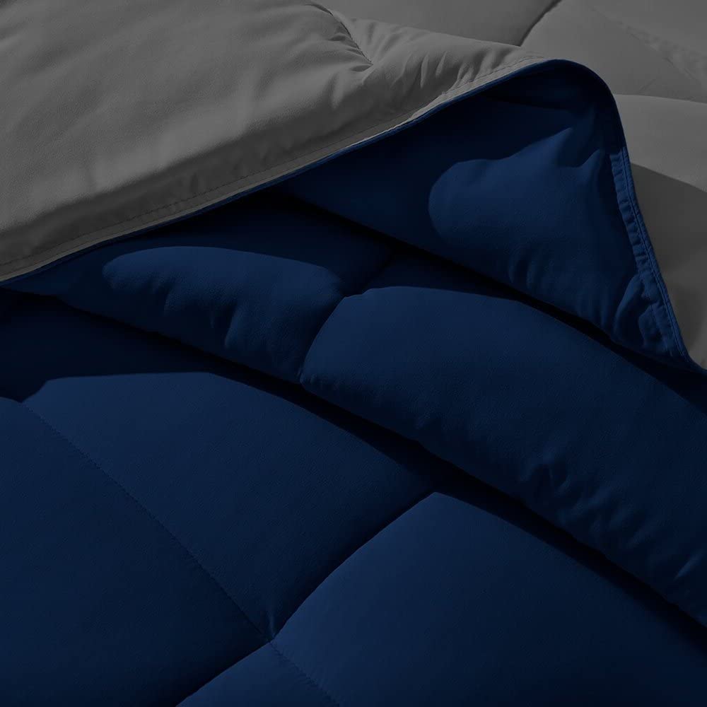 1 Pieces Light Fluffy Comforter Queen Size Goose Down Alternative Reversible