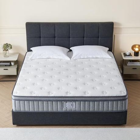 King Size Mattress, 12 inch Hybrid King Mattress in a Box, Memory Foam Mattress