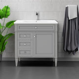 36 Inch Bathroom Vanity with Sink Combo, Solid Wood Frame Bathroom Vanities
