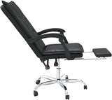 Reclining Office Chair Black Faux Leather (15.35 KG/33.77 LBS)