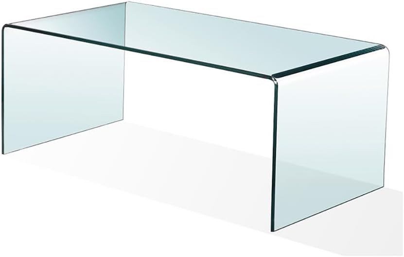 Glass Coffee Table, Modern Tempered Clear Coffee Tables Decor for Living Room,