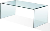 Glass Coffee Table, Modern Tempered Clear Coffee Tables Decor for Living Room,