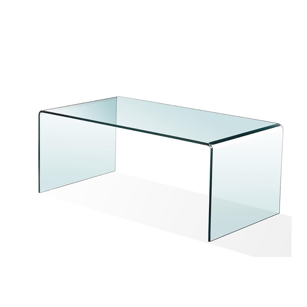 Glass Coffee Table, Modern Tempered Clear Coffee Tables Decor for Living Room,