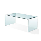 Glass Coffee Table, Modern Tempered Clear Coffee Tables Decor for Living Room,