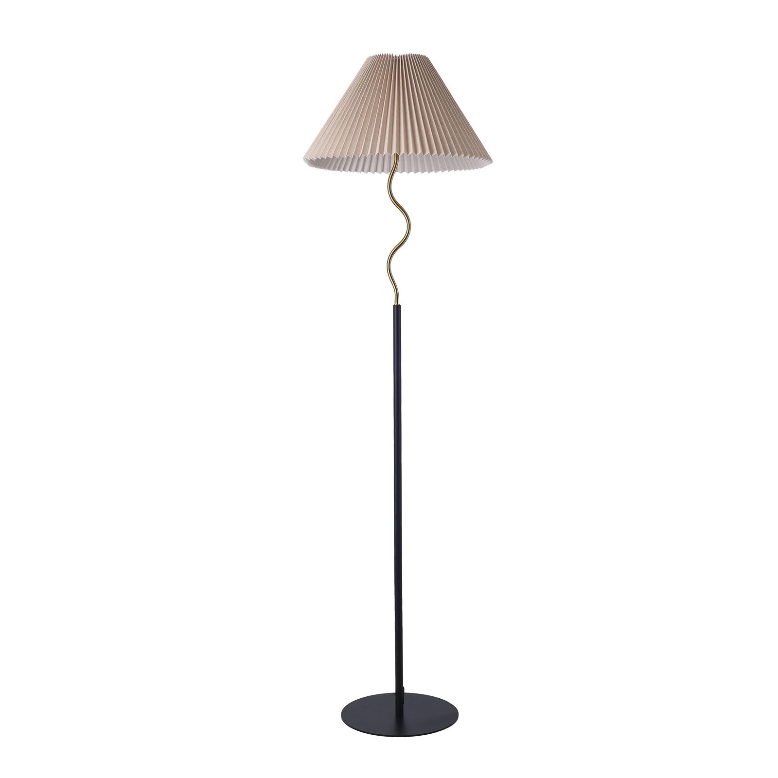 Modern Pleated Floor Lamp with Adjustable Beige Shade