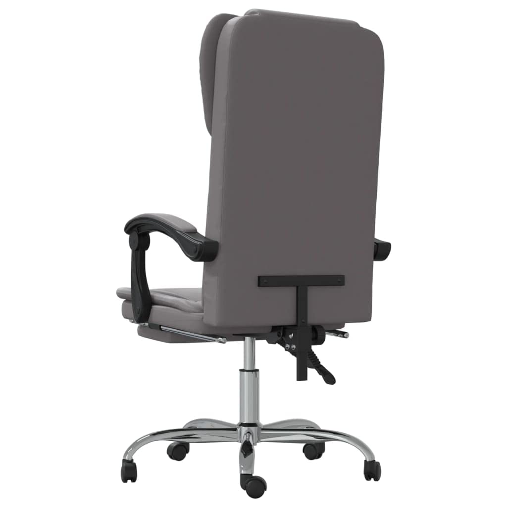 SKM Reclining Office Chair Gray Faux Leather (15.2 KG/33.44 LBS)