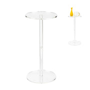 Acrylic Drink End Table, Clear Drink Table for Small Spaces with Anti-Slip Pads