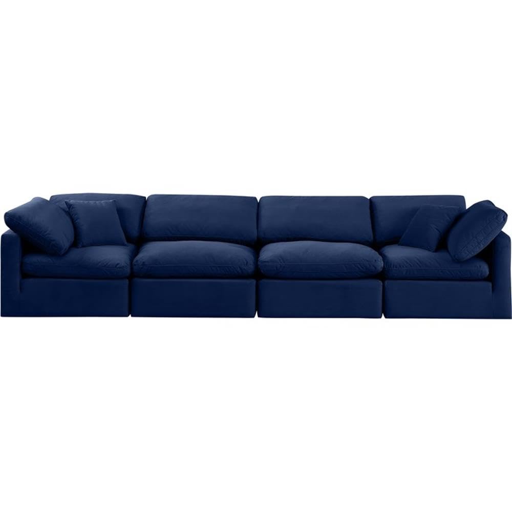 147Navy-S140 Indulge Collection Modern | Contemporary Modular Sofa with Soft Navy Durable Velvet