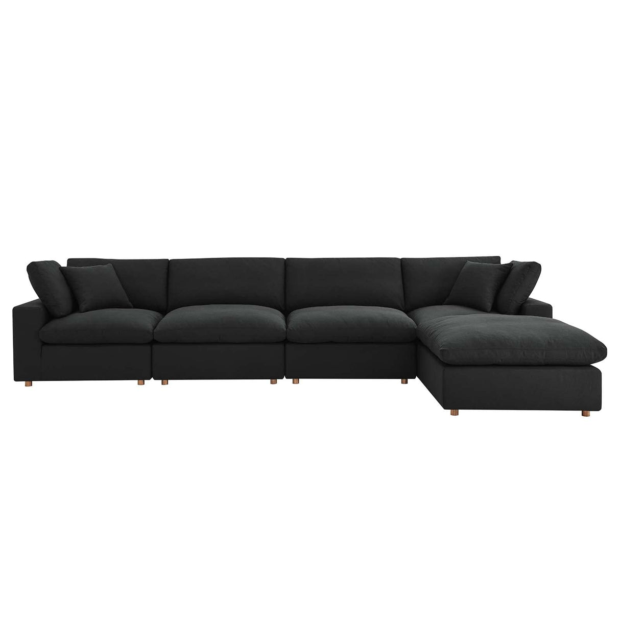 Commix Modular Sofa, Extra Large Reclining Sectional, Black Fabric